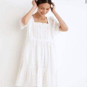 Madewell White Puff Sleeve Dress